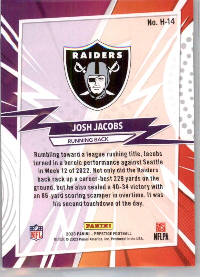 Amazon.com: 2023 Panini Prestige Heroes #14 Josh Jacobs NM-MT Las